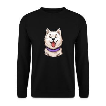 Samoyed Portrait - Unisex Sweatshirt - black - Front - Alina (178cm) & Michal (187cm)