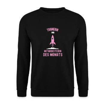 Beste Trainerin Mitarbeiterin des Monats Training - Unisex Pullover - Schwarz - Vorne - Alina (178cm) & Michal (187cm)