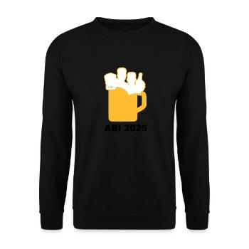 Bier Liga Logo ABI 2025 Maßkrug 2 - Unisex Pullover - Schwarz - Vorne - Alina (178cm) & Michal (187cm)