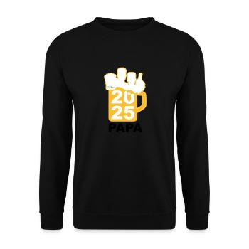 Bier Liga Logo Maßkrug Vatertag 2025 Papa 1 - Unisex Pullover - Schwarz - Vorne - Alina (178cm) & Michal (187cm)