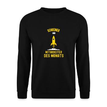Schreiner Mitarbeiter des Monats Schreinerei Azubi - Unisex Pullover - Schwarz - Vorne - Alina (178cm) & Michal (187cm)