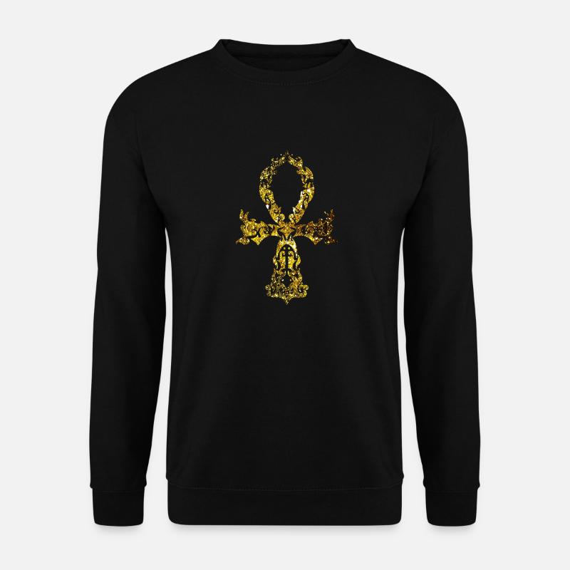 Cosmic Ankh - Goldene Version - Unisex Pullover - Schwarz