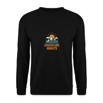 Adventure Awaits - Unisex Pullover - Schwarz - Vorne - Alina (178cm) & Michal (187cm)