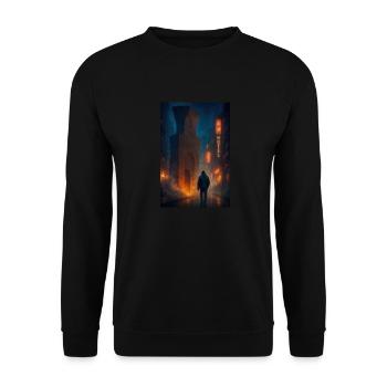 Nur in der Stadt - Unisex Pullover - Schwarz - Vorne - Alina (178cm) & Michal (187cm)