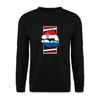 Croatia - Unisex Sweatshirt - black - Front - Alina (178cm) & Michal (187cm)