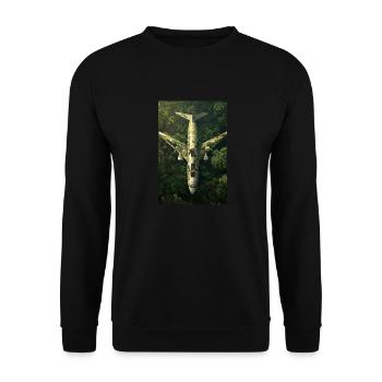 Abandoned Jungle Airplane Wreck - Unisex Sweatshirt - black - Front - Alina (178cm) & Michal (187cm)