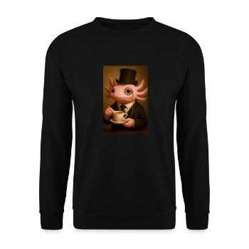 Axolotl pimpant au café - Sweat-shirt Unisexe - noir - Devant - Alina (178cm) & Michal (187cm)