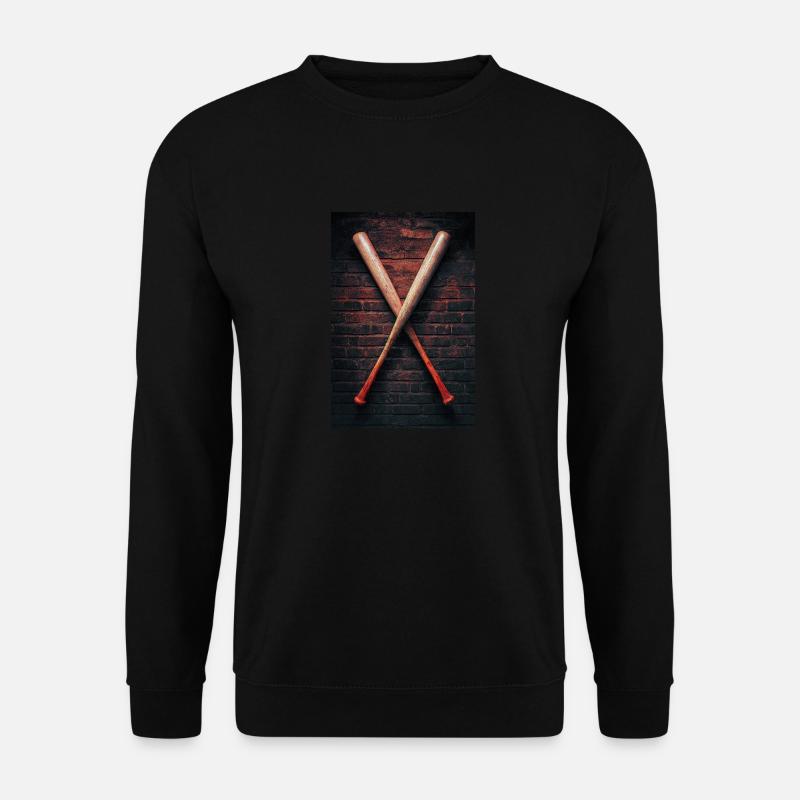 Crossed Bats on Brick Wall - Unisex Sweatshirt - black