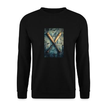 Battes de baseball croisées vintage - Sweat-shirt Unisexe - noir - Devant - Alina (178cm) & Michal (187cm)