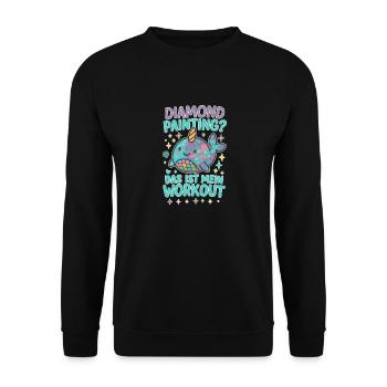 Diamond Painting? Das ist mein Workout - Unisex Pullover - Schwarz - Vorne - Alina (178cm) & Michal (187cm)