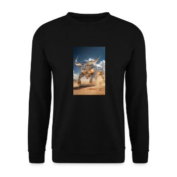Chrome Bull Power Charge - Unisex Sweatshirt - black - Front - Alina (178cm) & Michal (187cm)
