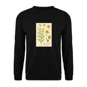 Vintage Chamomile Botanical Art - Unisex Sweatshirt - black - Front - Alina (178cm) & Michal (187cm)
