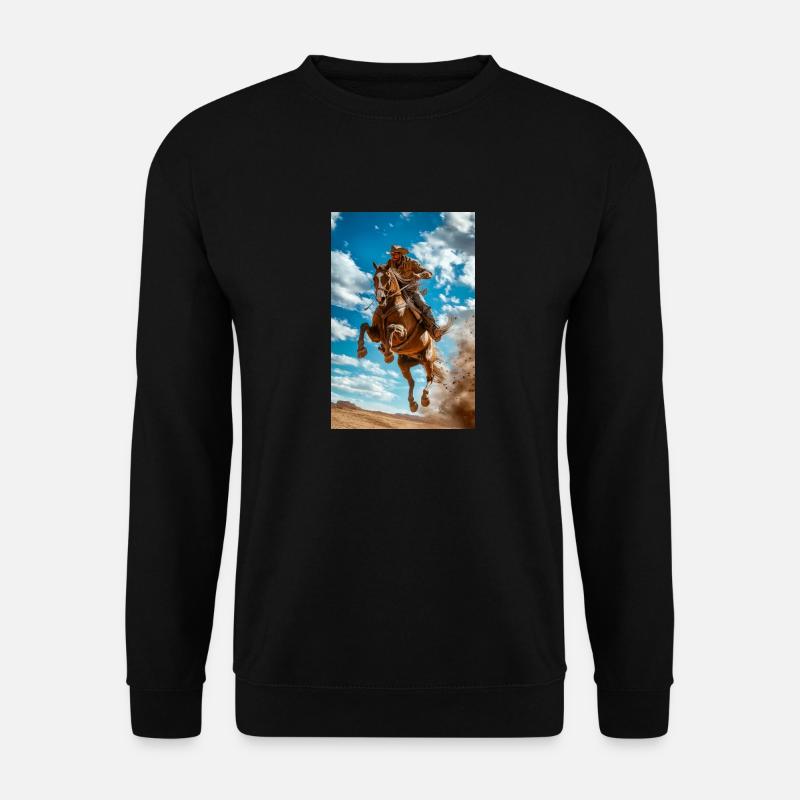 Epischer Cowboy-Sprung - Unisex Pullover - Schwarz