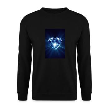 Shining Diamond Heart - Unisex Sweatshirt - black - Front - Alina (178cm) & Michal (187cm)