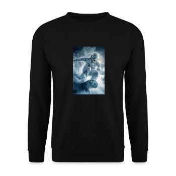 Frozen Thrill Snowboarder - Unisex Sweatshirt - black - Front - Alina (178cm) & Michal (187cm)