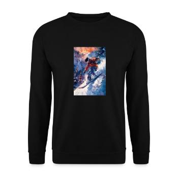 Art épique de l’aventure en snowboard - Sweat-shirt Unisexe - noir - Devant - Alina (178cm) & Michal (187cm)