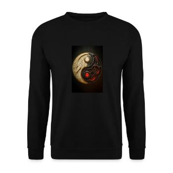 Cyber Yin Yang Gleichgewicht - Unisex Pullover - Schwarz - Vorne - Alina (178cm) & Michal (187cm)