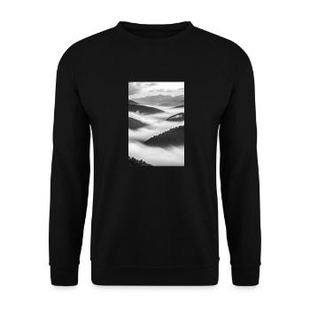 Flüstern im Nebel - Unisex Pullover - Schwarz - Vorne - Alina (178cm) & Michal (187cm)