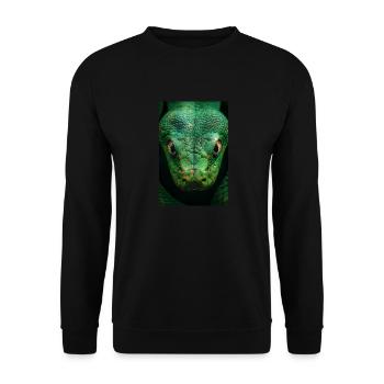 Hypnotic Green Serpent Gaze - Unisex Sweatshirt - black - Front - Alina (178cm) & Michal (187cm)