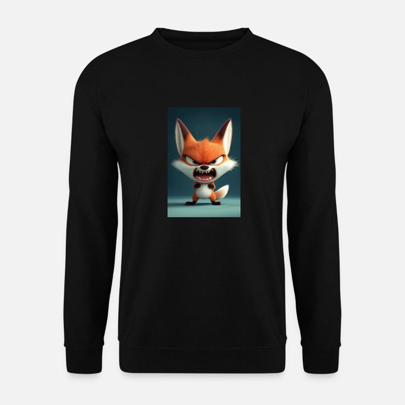 Wütender Cartoon-Fuchs-Wutanfall - Unisex Pullover - Schwarz