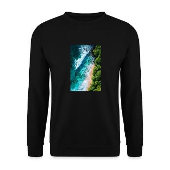Tropical Shoreline from Above - Unisex Sweatshirt - black - Front - Alina (178cm) & Michal (187cm)