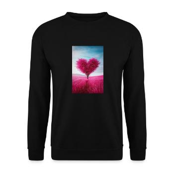 Heart-Shaped Tree of Love - Unisex Sweatshirt - black - Front - Alina (178cm) & Michal (187cm)
