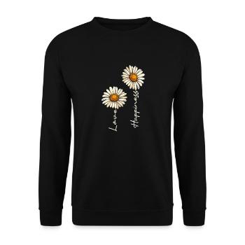 Daisy Love Happiness Shirt for Women - Unisex Sweatshirt - black - Front - Alina (178cm) & Michal (187cm)