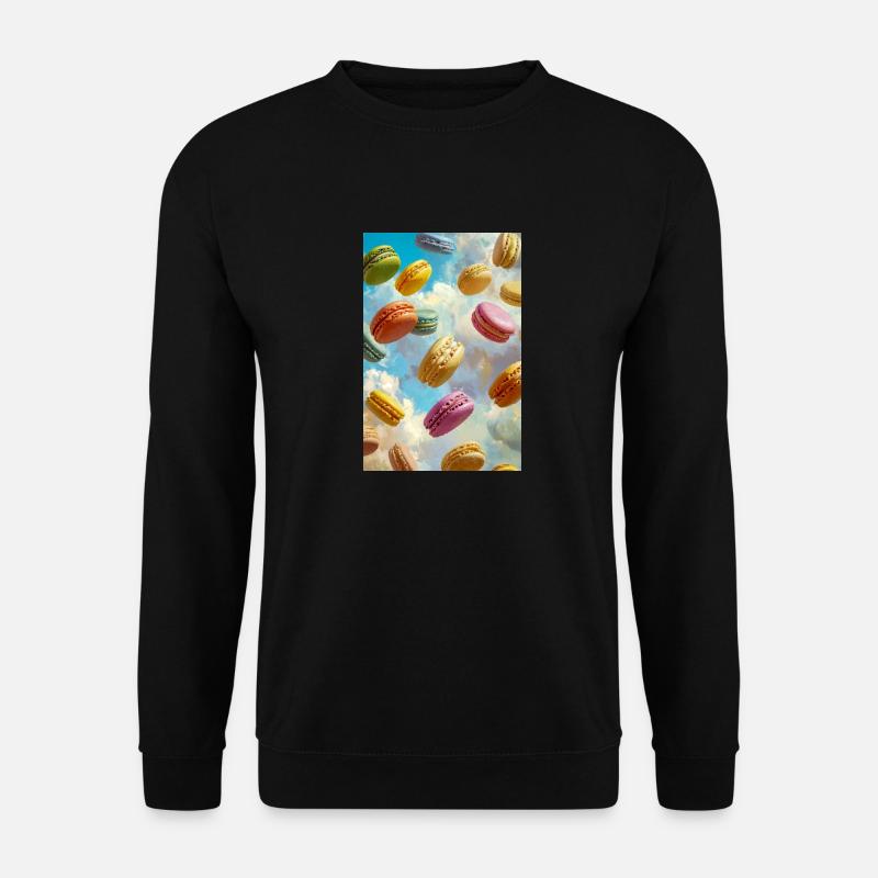 Bunte Macarons am Himmel - Unisex Pullover - Schwarz
