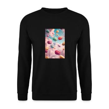 Parisian Macaron Dreamscape - Unisex Sweatshirt - black - Front - Alina (178cm) & Michal (187cm)