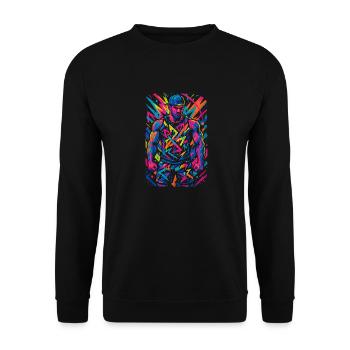 neonmuscles - Unisex Sweatshirt - black - Front - Alina (178cm) & Michal (187cm)