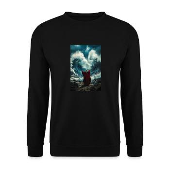 Divine Force Splits the Sea - Unisex Sweatshirt - black - Front - Alina (178cm) & Michal (187cm)