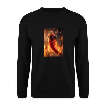 Mr. Chili Brings the Heat - Unisex Sweatshirt - black - Front - Alina (178cm) & Michal (187cm)