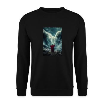 Parting the Sea with Power - Unisex Sweatshirt - black - Front - Alina (178cm) & Michal (187cm)