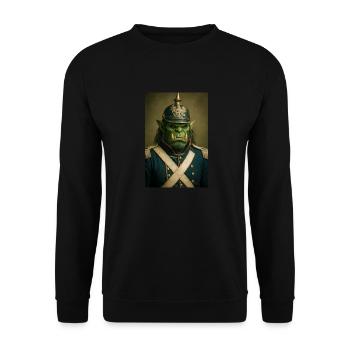 Orc Warlord in Ceremonial Dress - Unisex Sweatshirt - black - Front - Alina (178cm) & Michal (187cm)