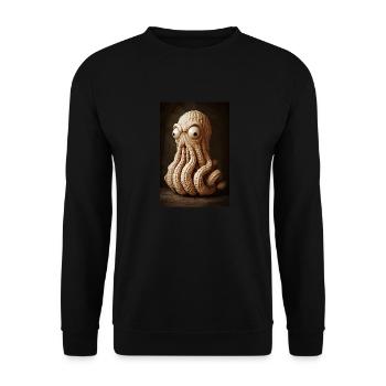 Erdnuss-Oktopus-Wahnsinn - Unisex Pullover - Schwarz - Vorne - Alina (178cm) & Michal (187cm)