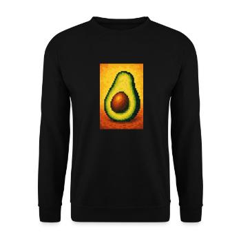 Pixel Avocado Pop - Sweat-shirt Unisexe - noir - Devant - Alina (178cm) & Michal (187cm)