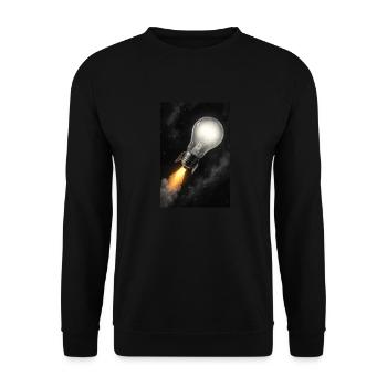 Raketengetriebene Bright Idea - Unisex Pullover - Schwarz - Vorne - Alina (178cm) & Michal (187cm)