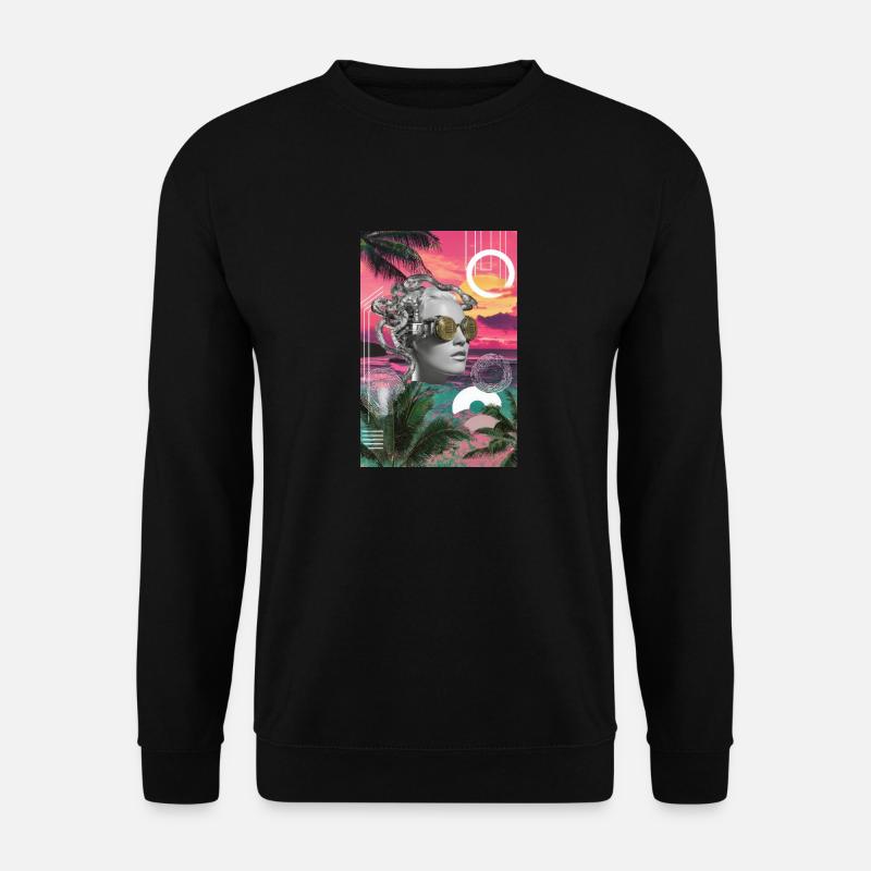Cyber Tropic Surrealer Traum - Unisex Pullover - Schwarz