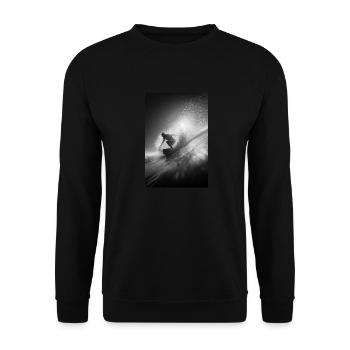 Black & White Surf Explosion - Unisex Sweatshirt - black - Front - Alina (178cm) & Michal (187cm)