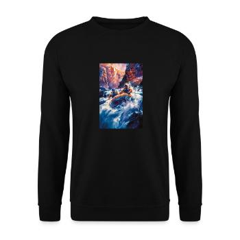 Whitewater Canyon Thrill Ride - Unisex Sweatshirt - black - Front - Alina (178cm) & Michal (187cm)