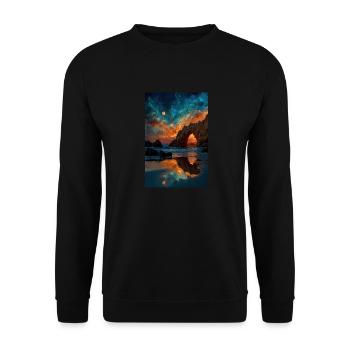 Arche au clair de lune sur l’océan - Sweat-shirt Unisexe - noir - Devant - Alina (178cm) & Michal (187cm)