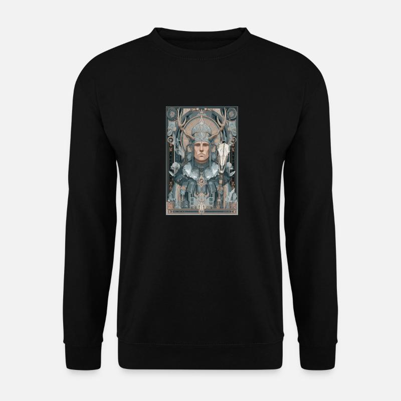 Geweih-Krieger Jugendstil - Unisex Pullover - Schwarz
