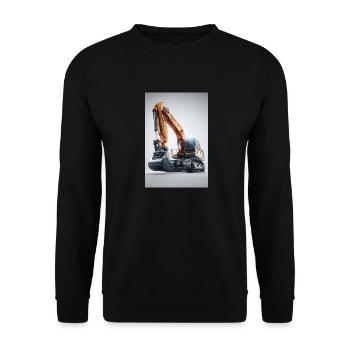 Leistungsstarke Baggermaschine - Unisex Pullover - Schwarz - Vorne - Alina (178cm) & Michal (187cm)