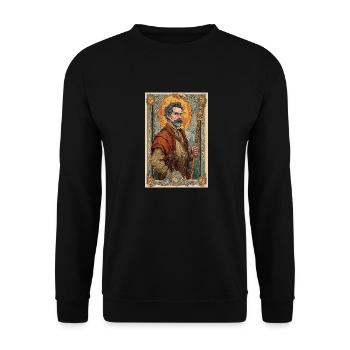 Steampunk Explorer Portrait - Unisex Sweatshirt - black - Front - Alina (178cm) & Michal (187cm)