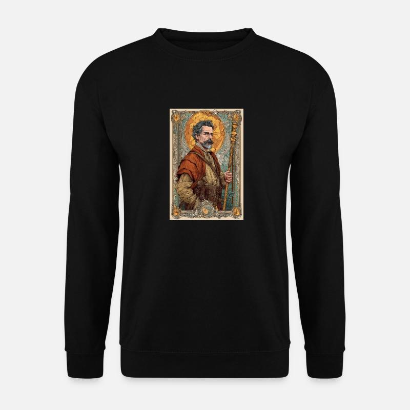 Steampunk-Entdecker-Porträt - Unisex Pullover - Schwarz