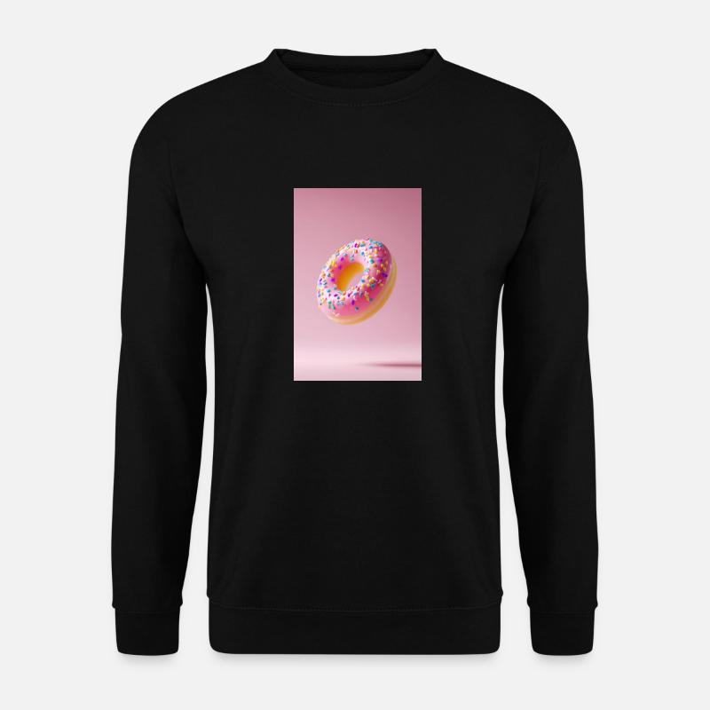 Rosa gefrostete Donut-Freude - Unisex Pullover - Schwarz
