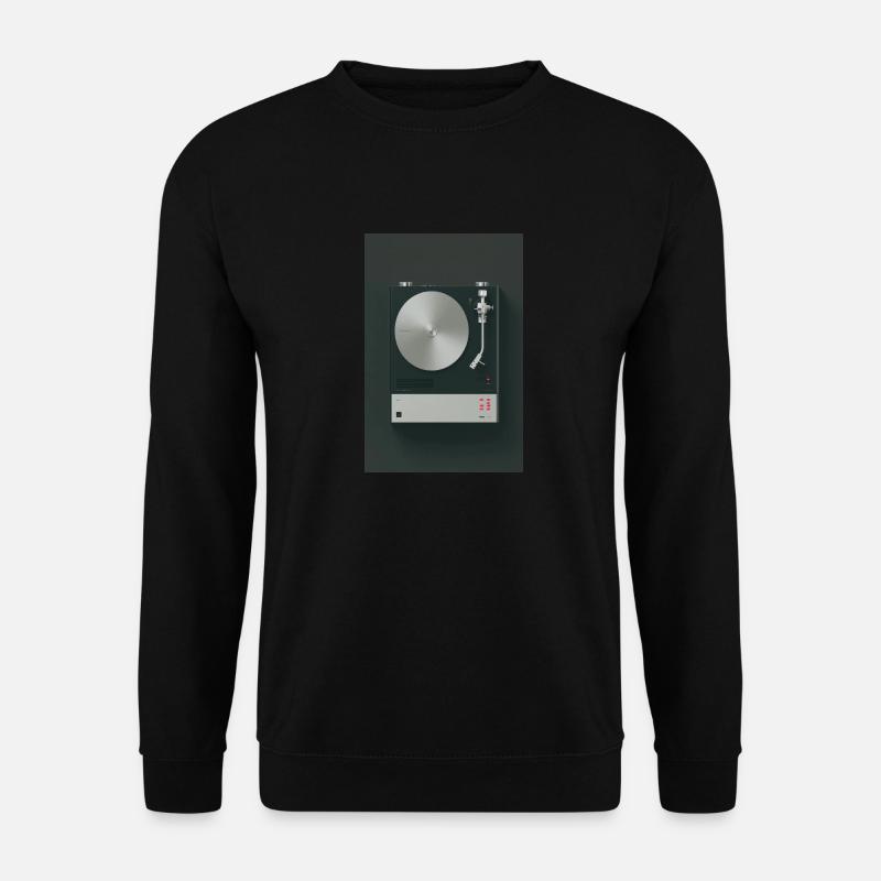 Minimalist Retro Turntable - Unisex Sweatshirt - black