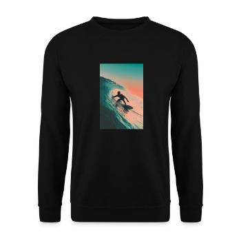 Sunset Wave Surfing - Unisex Sweatshirt - black - Front - Alina (178cm) & Michal (187cm)