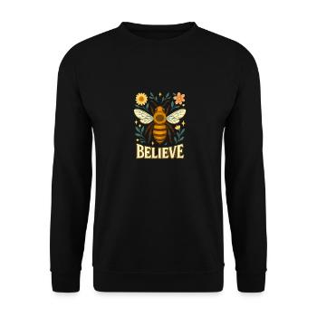 Bee Believe - Unisex Pullover - Schwarz - Vorne - Alina (178cm) & Michal (187cm)