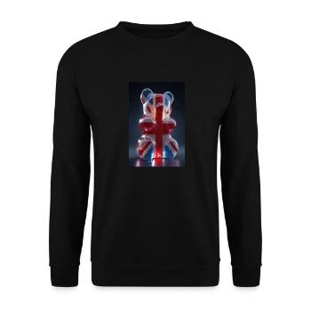 Gummibärchen mit britischer Flagge - Unisex Pullover - Schwarz - Vorne - Alina (178cm) & Michal (187cm)